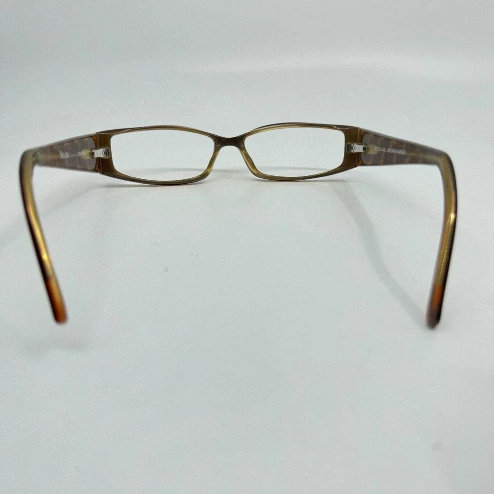 Bulova Eyeglasses Frame Brown Rectangle Trapani Orange Full Rim 52-15-140 H10174